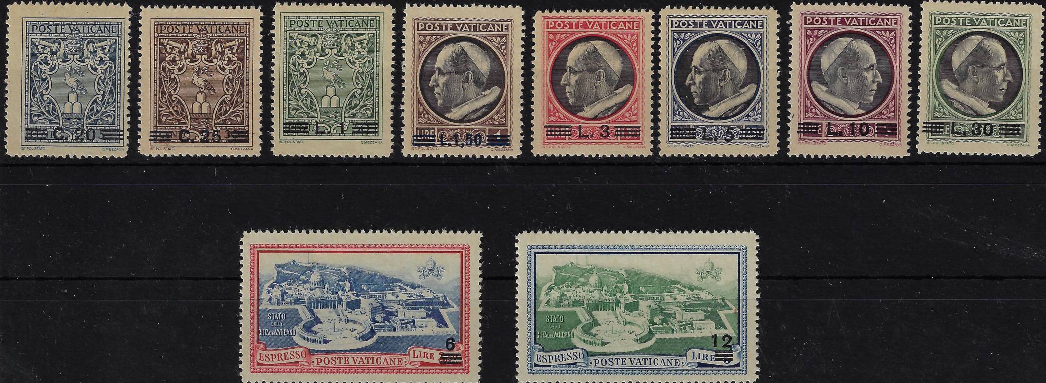 1945 Medaglioncini - 2° serie+Espressi-soprastampati