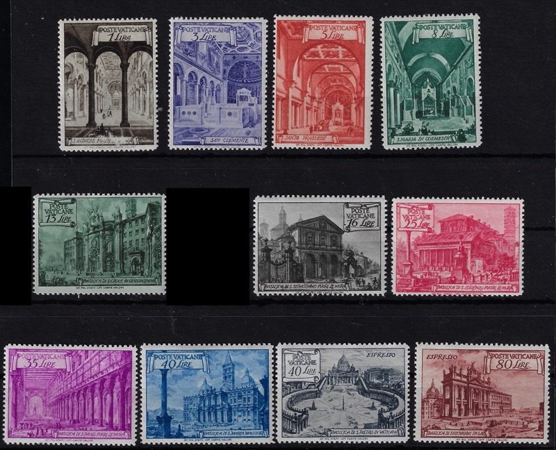 1949 Basiliche romane- dentellatura 14 x 13 1/4
