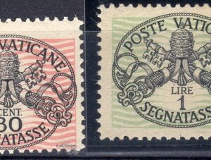 1946 Segnatasse PIO XII Righe larghe - carta bianca