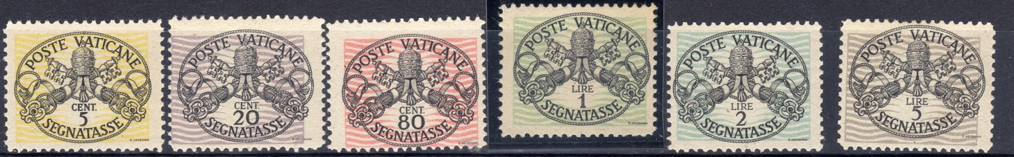 1946 Segnatasse PIO XII Righe larghe - carta bianca
