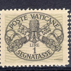 1946 Segnatasse PIO XII Righe larghe - carta grigia