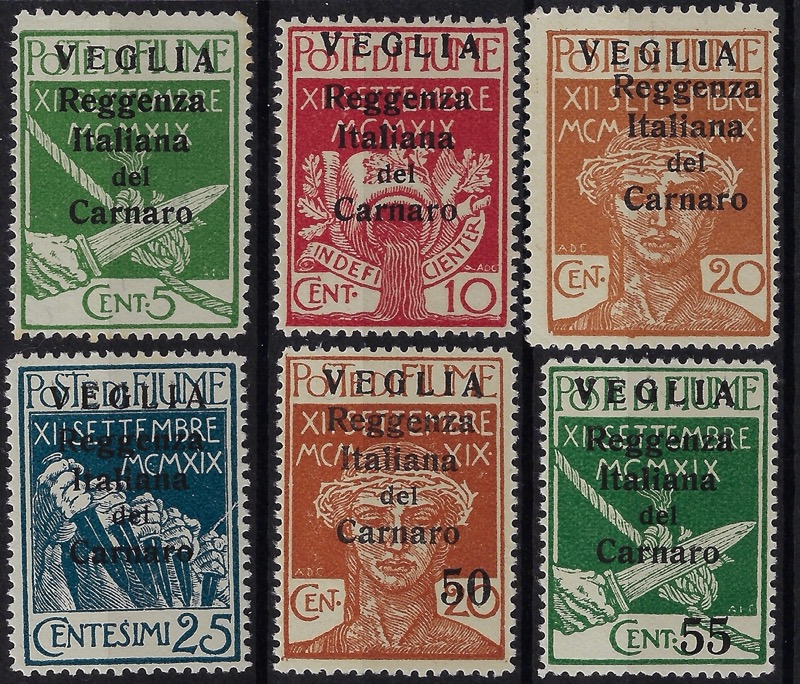 1920 Carnaro soprastampato piccoli