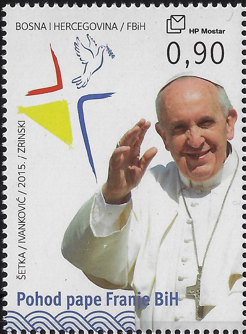 2015 Bosnia Erzegovina blu viaggio del papa