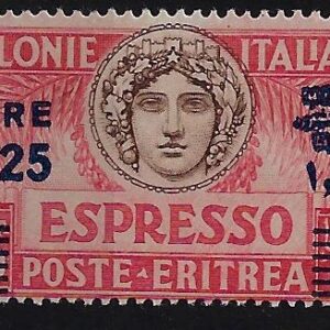 1937 Turrita sovrastampato azzurra