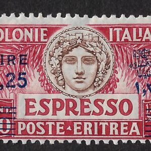1927 Turrita sovrastampato azzurra