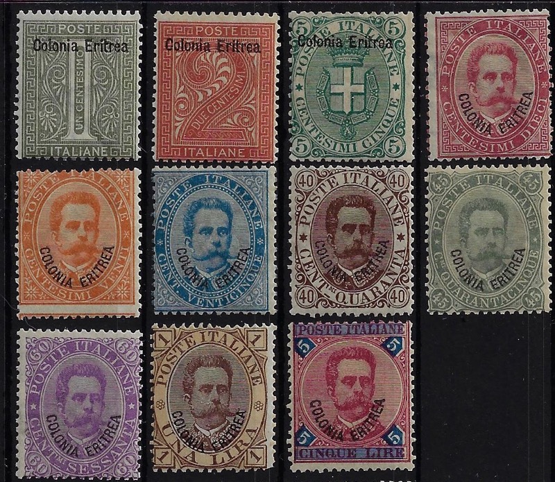 1893 Umberto I sovrastampati d'Italia 63-91
