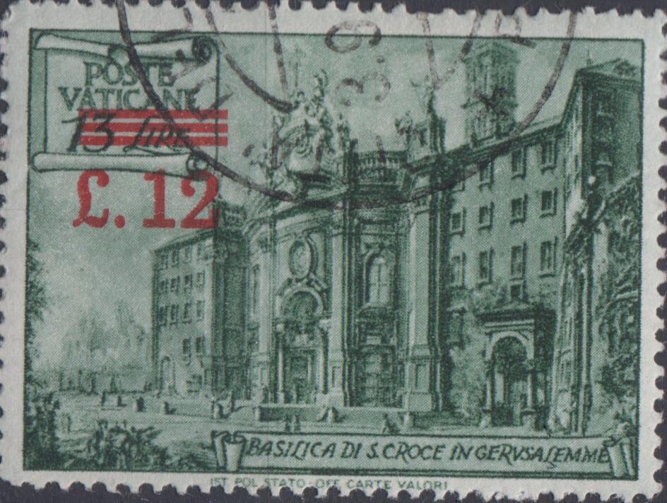 1952 Basiliche - soprastampato £. 12 su £.13