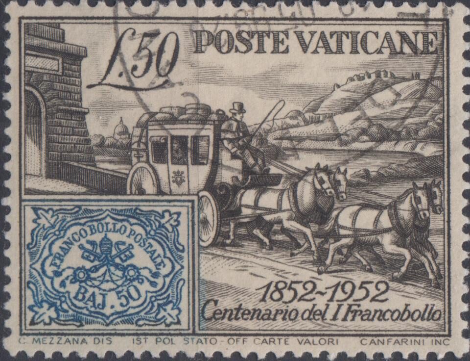 1952 Centenario dei primi francobolli Stato Pontificio