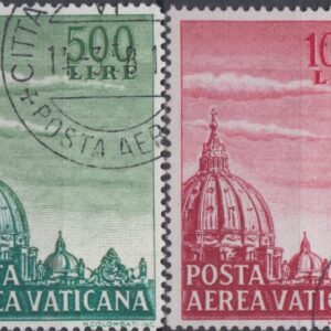 1958 Posta Aerea PIO XII Cupola della Basilica di San Pietro 2° serie