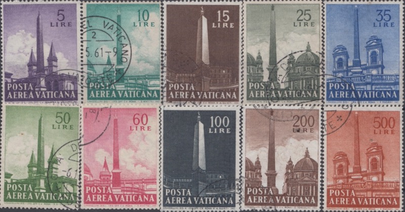 1959 Posta Aerea GIOVANNI XXIII Obelischi