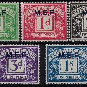 1942 Segnatasse di Gran Bretagna soprastampati M.E.F.