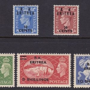 1951 Francobolli di Gran Bretagna soprastampati B.A. e nuovo valore