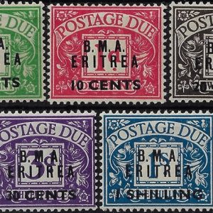 1948 Segnatasse di Gran Bretagna soprastampati B.M.A.