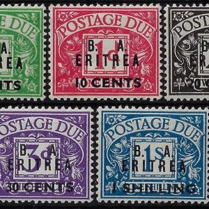 1950 Segnatasse di Gran Bretagna soprastampati B.A.