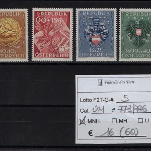 1949 A profitto dei prigionieri di guerra Unif 773/776
