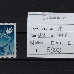 1949 In onore dell'UNICEF francobollo singolo Unif 777
