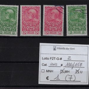 1914 Pro opere di guerra Unif 136/137