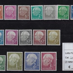 1954 Effigie del Presidente Heuss Unif 62a/72b