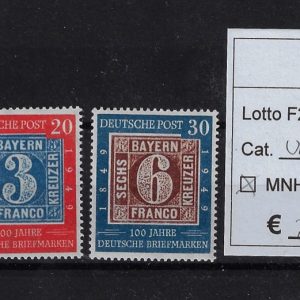 1949 Centenario francobolli Unif 2a/2c