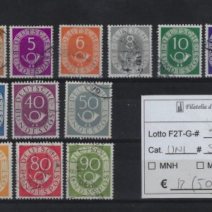 1951 - 1952 Cifra e corno di posta Unif dal 9 al 24