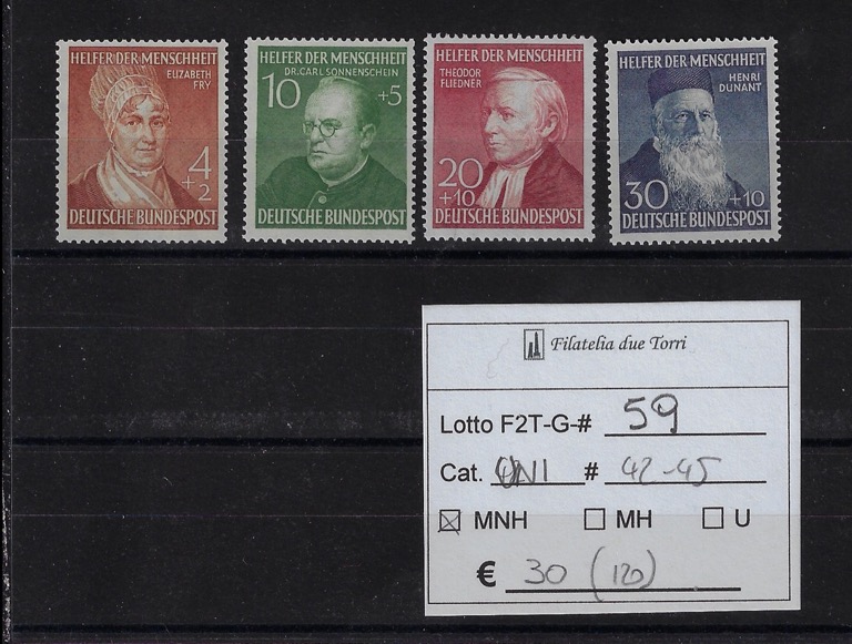 1952 Benefattori dell'umanità Unif 42/45