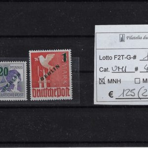 1949 Francobolli Zone AIS sovrastampati in verde BERLIN Unif 47/50 Certificato