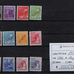 1949 Francobolli Zone AIS sovrastampati in rosso Unif 1b/15b