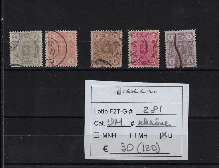 1875 - 1881 Stemma selezione Unif numeri vari