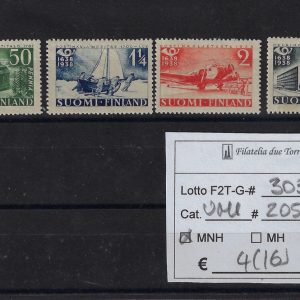 1938 Poste Finlandesi Unif 205/208