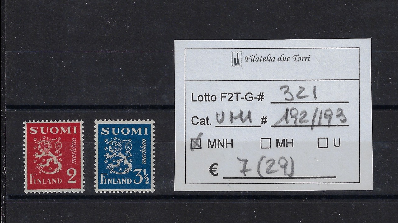 1937 Leone rampante Unif 192/193
