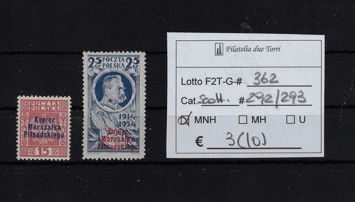 1935 Francobolli sovrastampati Scott 292/293