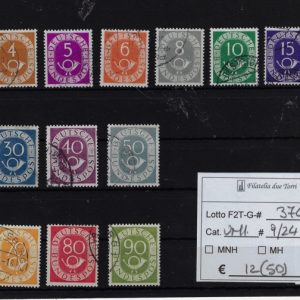 1951 - 1952 Corno di posta Unif da 9 a 24