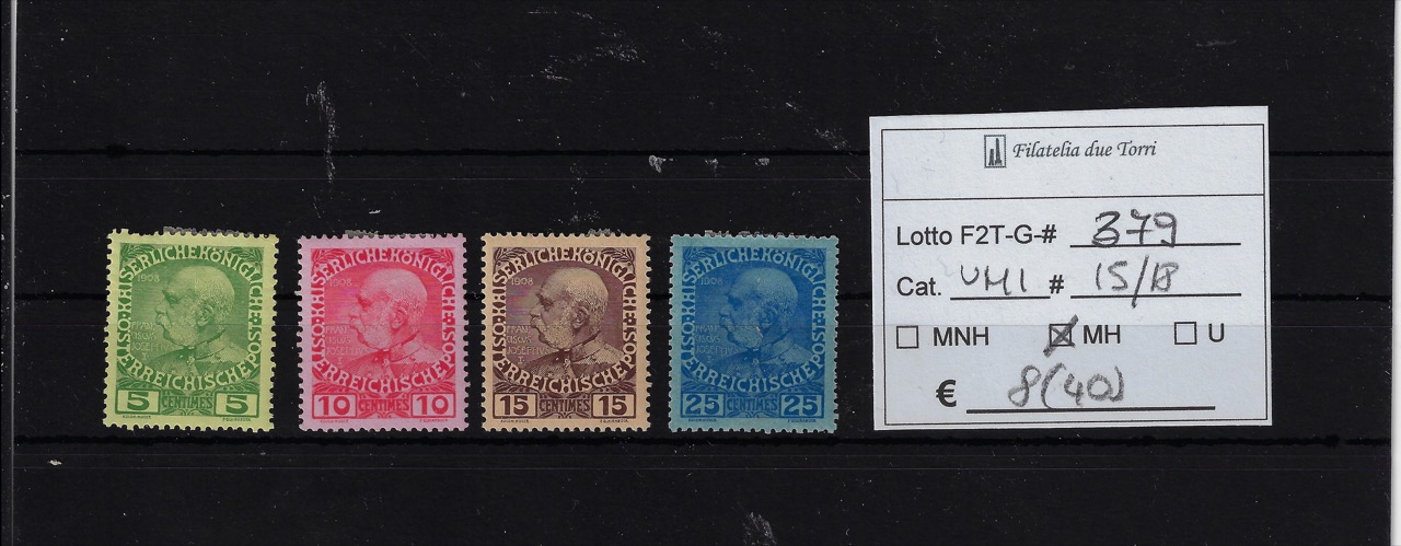 1908/4 Effigie Francesco Giuseppe Unif 15/18