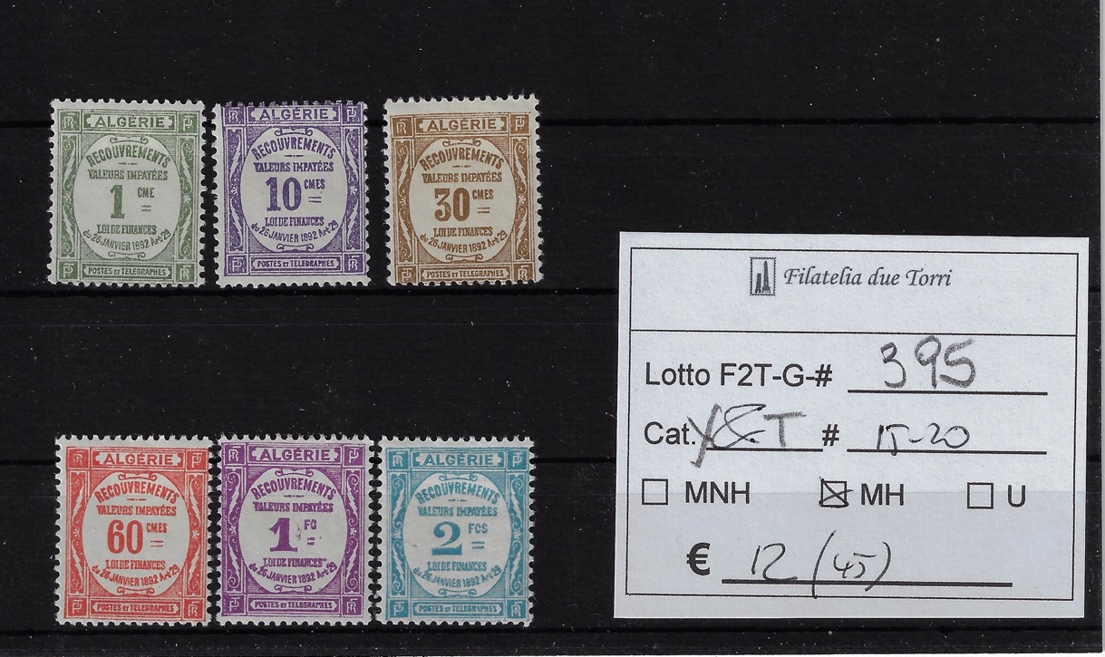 1926 - 1927 Segnatasse Yvert & Tellier 15/20