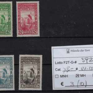 1937 Esposizione internazionale di Parigi Yvert & Tellier 127/130