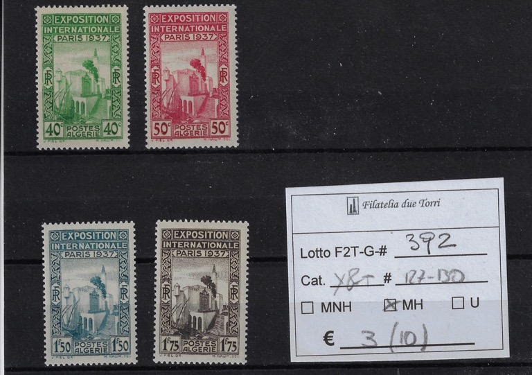 1937 Esposizione internazionale di Parigi Yvert & Tellier 127/130