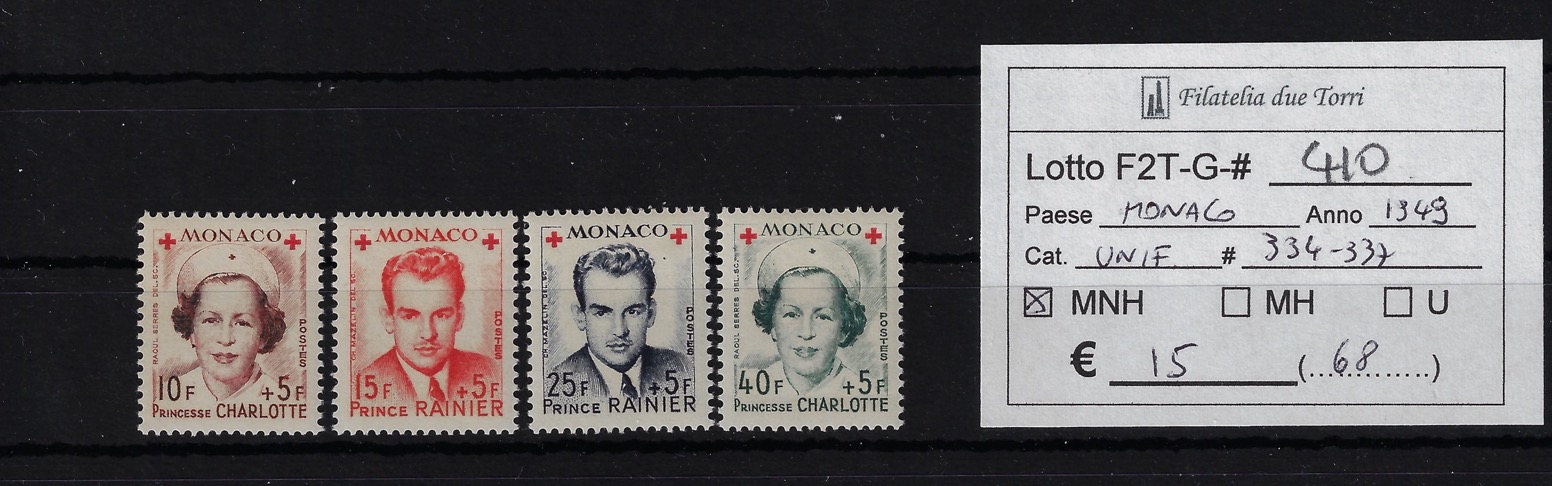 1949 Croce Rossa Unif 334/337