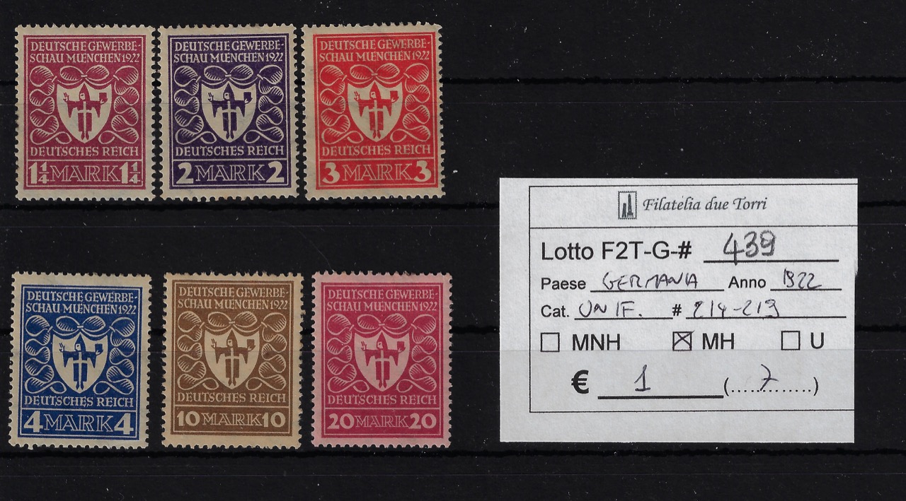 1922 Fiera Monaco Unif 214/219