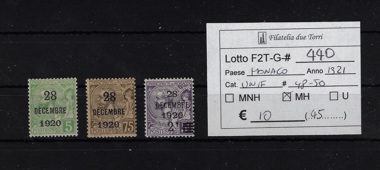 1921 Effigie Principe Alberto I Unif 48/50
