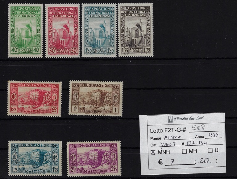 1937 Soggetti vari Yvert & Tellier 127/134