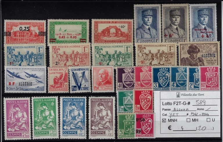 1942 - 1944 Soggetti vari selezione Yvert & Tellier numeri vari