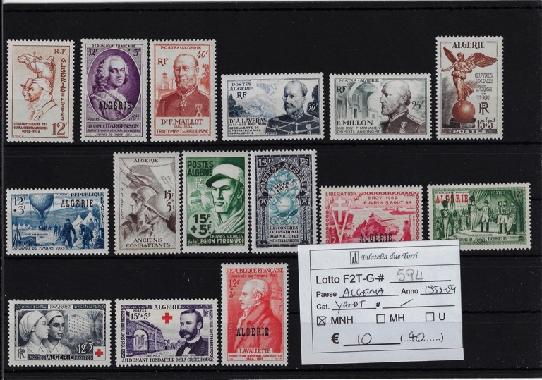 1953 - 1954 Soggetti vari selezione Yvert & Tellier numeri vari