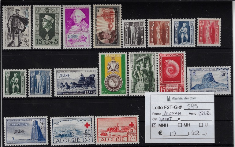 1952 - 1955 Soggetti vari selezione Yvert & Tellier numeri vari