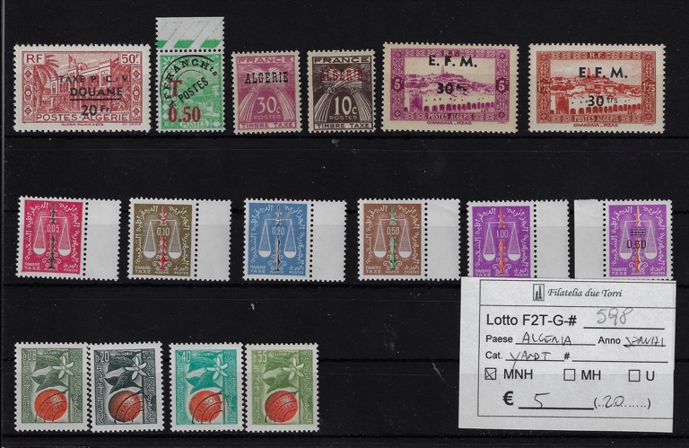 1942 - 1965 Segnatasse selezione Yvert & Tellier numeri vari