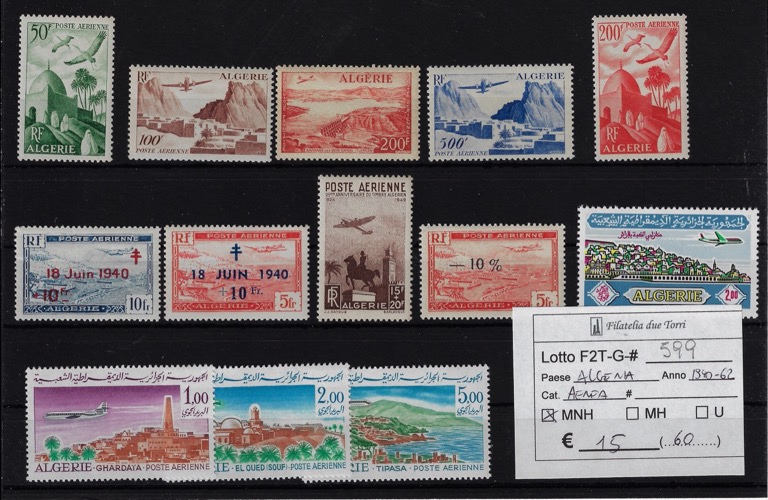 1960 - 1962 Posta aerea selezione Yvert & Tellier numeri vari
