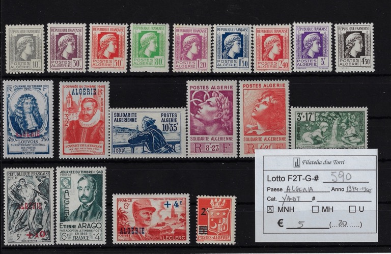 1944 - 1945 Soggetti vari selezione Yvert & Tellier numeri vari