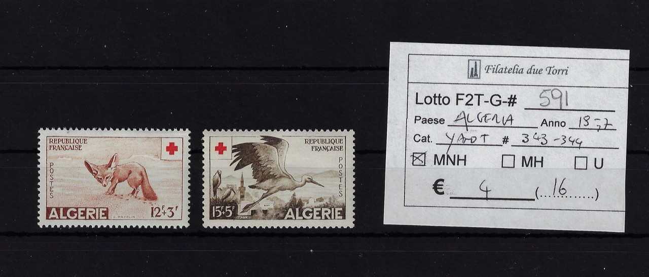 1957 Pro Croce Rossa Yvert & Tellier 343/344