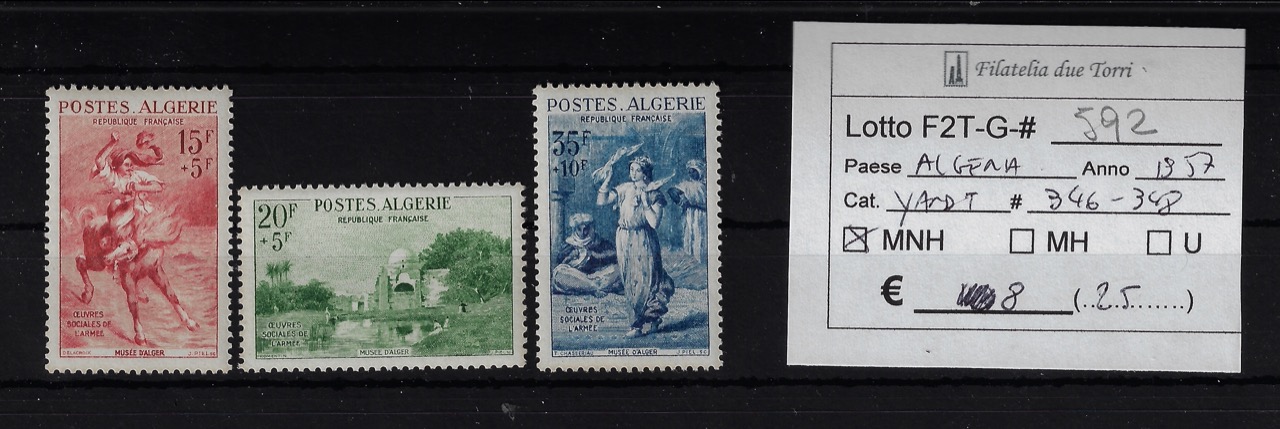 1957 Pro Opere sociali Yvert & Tellier 346/348