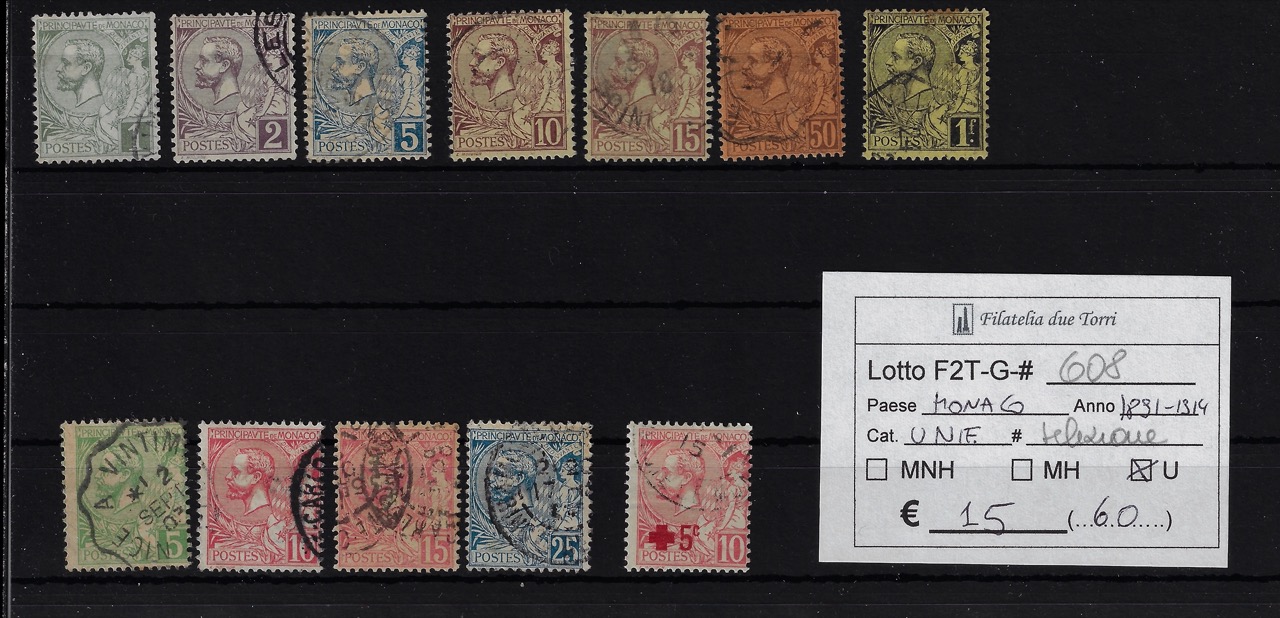 1891 - 1914 Effigie Principe Alberto I selezione Unif numeri vari