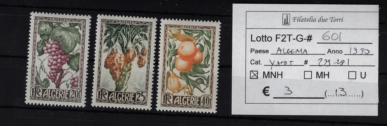 1950 Prodotti agricoli Yvert & Tellier 279/281